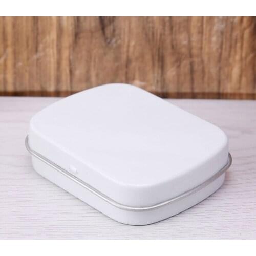 Storage Box Mini Jewelry Candy Coin Key Organizer Tin Flip White Gifts Packing