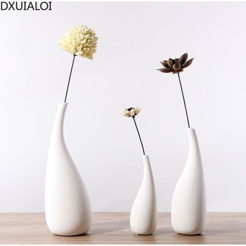 Nordic style creative water drop ceramic vase flower Modern minimalist style home decoration white vase handmade crafts