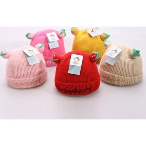 Cute Knitted Baby Hat Cap Warm Baby Girl Boy Hat Winter Ear Warm Kids Hat Baby For Newborn