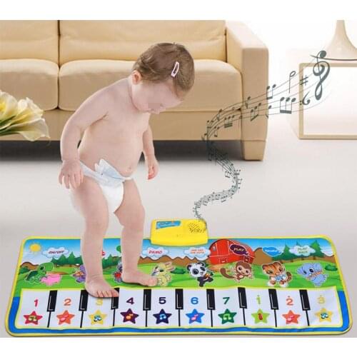 Animal Musical Mat with Animal Voice Baby Piano Playing Carpet Music Game Instrument Toys Early Educational Toys for Kids Gift