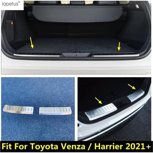 Rear Trunk Bumper Sill Scuff Plate Protector Guard Cover Kit Trim Stainless Steel Accessories For Toyota Venza / Harrier 2021