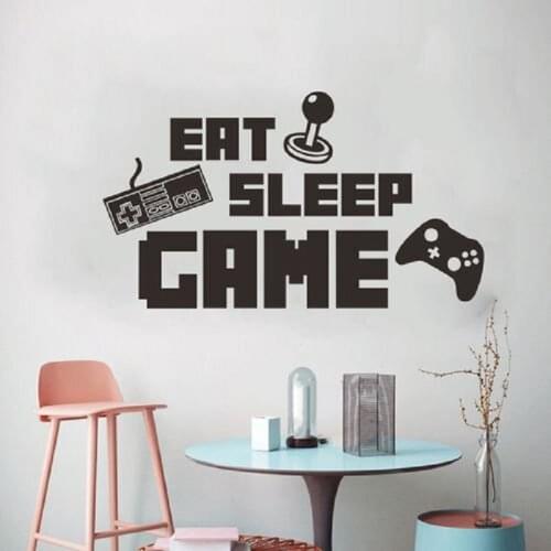 Game theme wall stickers Gamer boy decals creative game offer EAT SLEEP GAME childrens wall sticker bedroom art decoration YX34