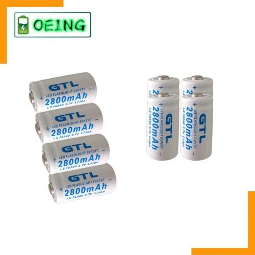 NEWEST 2800mAh Rechargeable Li-ion 16340 Battery UniversALBC LED Flashlight Expert 2800mAh LS 16340 3.7V Li-ion Purple Color