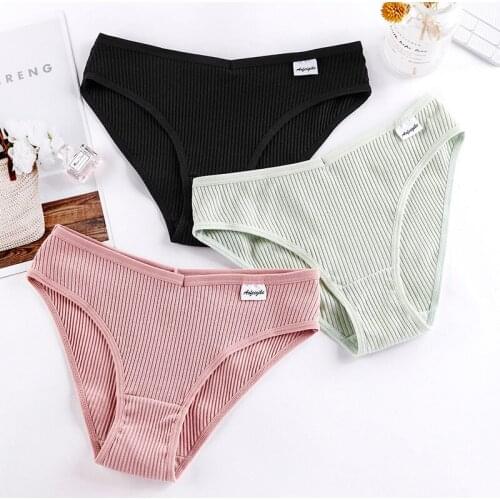 New Hip lift G-string Cotton Womens Underwear Sexy Panties Female Underpants Stripe Thong Solid Color Pantys Sports Lingerie