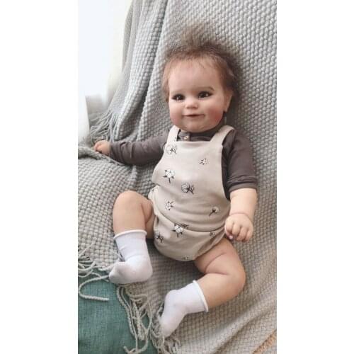 NPK 60cm Maddie Reborn Toddler Popular Cute Girl Doll with hand-Applied Mohai hair Soft Cuddle Body High Quality Doll