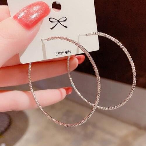 Exaggerate Big Smooth Circle Hoop Earrings Brincos Simple Party Round Loop Earrings for Women Jewelry