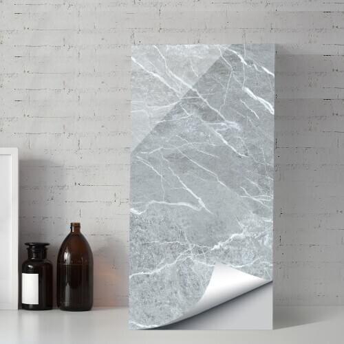 Grey Marble Contact Paper Faux Countertops Wallpaper Decorative Self Adhesive Vinyl Film Cabinets Table Removable Marble Sticker