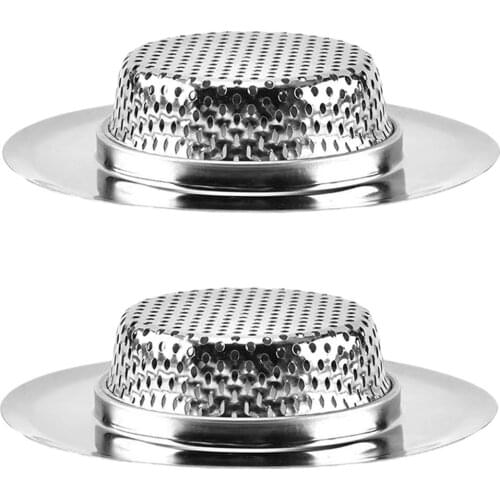 Kitchen Sinks Stainless Steel Strainer Drain Filter Waste Trap Metal Sink Drain Strainer Bath Hair Catcher Food Slag Cleaner