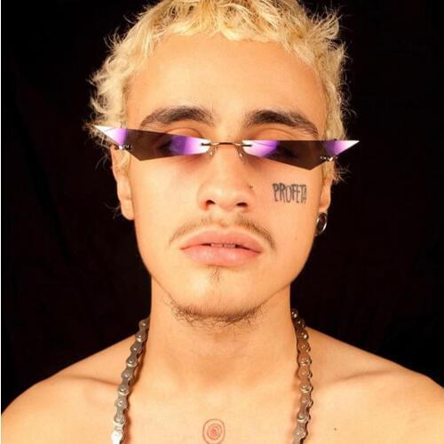 JackJad 2020 Fashion Unique Future Style Slim Cat Eye Sunglasses Cool Shape Rimless Brand Design Sun Glasses Oculos De Sol S9028