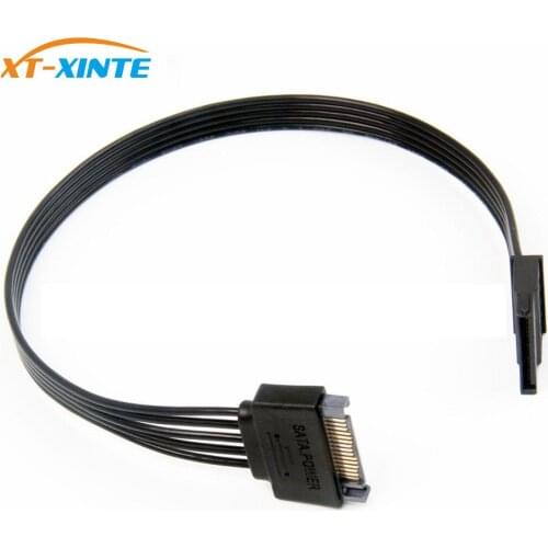 XT-XINTE 20CM/30CM SATA 15Pin Male to Female Power Extension Cable HDD SSD Power Supply Cable SATA Power Cable for PC