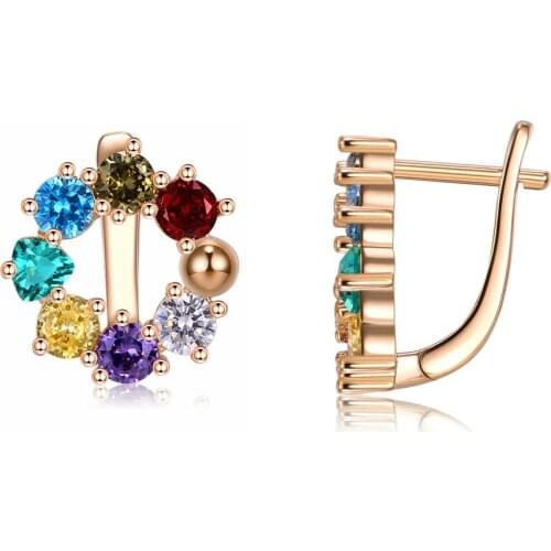 ZEMIOR Fashion Clip Earrings For Women Jewelry Colorful Crystal Earring Holder Girl Lover Wedding Party Romantic Accessories