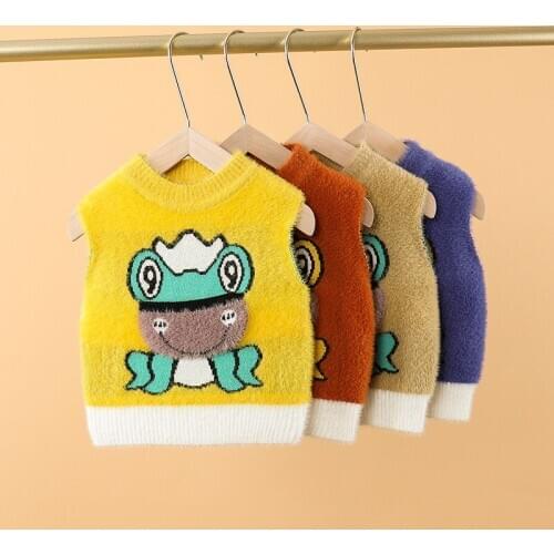 Toddler Boys Vest 2020 Autumn Winter Mink Wool Boy Cartoon Waistcoat Kids Sleeveless Coat 2 3 4 Years Child Clothing Vests New