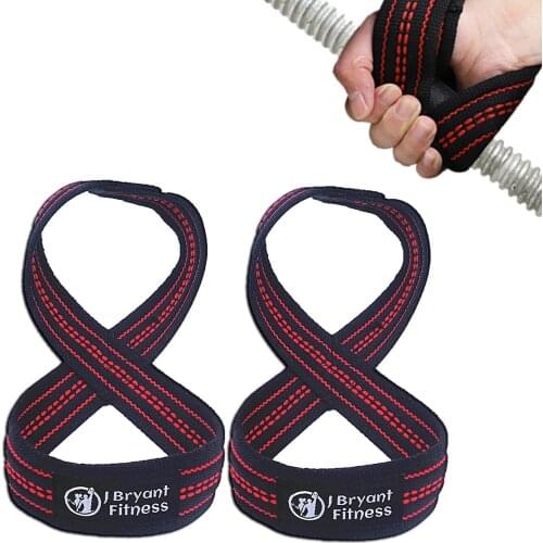 1 Pair Figure 8 Weight Lifting Straps Dead Lift Wrist Strap for Pull-ups Horizontal Bar Powerlifting Gym Fitness Accessories