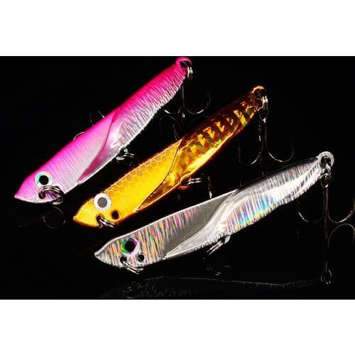 1pc 11g 15g 21g 30g 40g Metal VIB Blade Lead Lure + Stainless Steel Pencil Hard Spinner Fishing Lure Bait Fishing Treble Hook