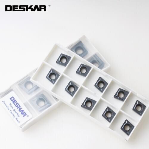 10PCS DESKAR CCMT09T304 CCMT09T308 LF6008 Carbide Alloy Inserts CNC Lathe Turning Inserts Cutter Cutting Tool Parts