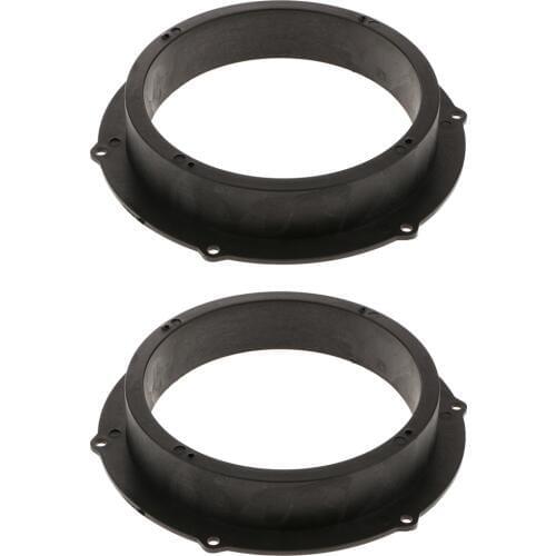 2 Pcs 6.5 inch Car Audio Stereo Speaker Spacers Adapter Black Plastic Mount Bracket Ring for VW