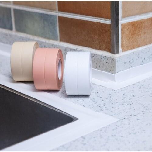 New 2021Roll Blue PVC Material Kitchen Bathroom Wall Sealing Tape Waterproof Mold Proof Adhesive Tape 320cmx2.2cm / 320cmx3.8cm