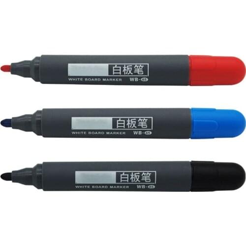 3PCS/Lot Basics Dry Erasable White Board Markers - Single Head, 2mm Round Tip, Black, Red, Green, Blue, White Board Marker