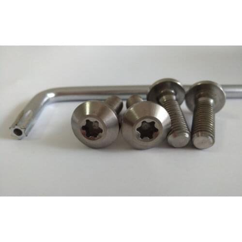 4Pcs M8x25mm M8x30mm Titanium Alloy Torx Screws Cone Head T&TX Bolts Ti Screw Natural