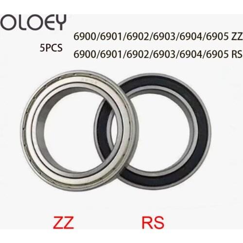5Pcs Free Shipping High quality Thin-walled bearing 6900 6901 6902 6903 6904 6905 ZZ RS deep groove ball bearing ZZ RS