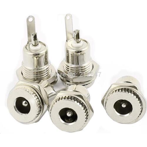 5pcs DC-099 Female 5.5 x 2.5mm Panel Mounting DC Power Jack Socket Connector