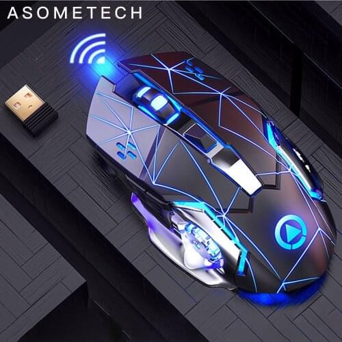 2.4GHZ Wireless Gaming Mouse 6 Button 1600DPI USB Optical Rechargeable Computer Mouse Silent Mause Gamer Mice With For PC Laptop