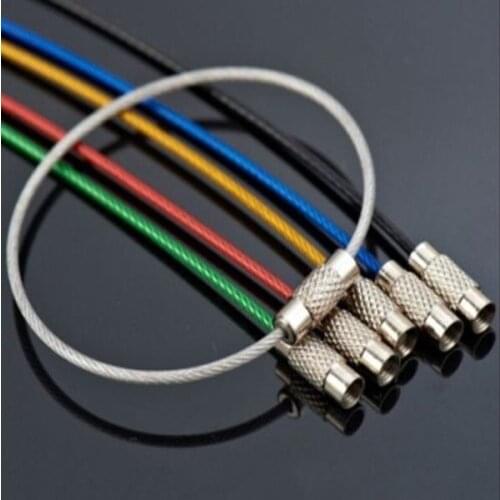 Stainless Steel Wire Keychain Cable Key Ring Chain Outdoor Hiking Style