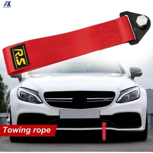 Towing Rope Racing Car Universal Tow Eye Strap Tow Bumper Hook Bar Trailer High Strength Nylon Tow Strap with Screws and Nuts