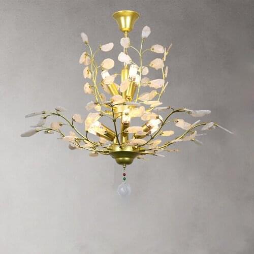 Art Deco Colorized Agate Designer LED Chandelier Lighting Hanging Lamp Lustre Suspension Luminaire Lampen For Foyer