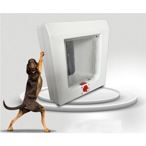 4 Ways Pet Cat Puppy Dog Gates Door Lockable Safe Flap Door Kitten Pet Add Thicken Lock Suitable for Any Wall or Door