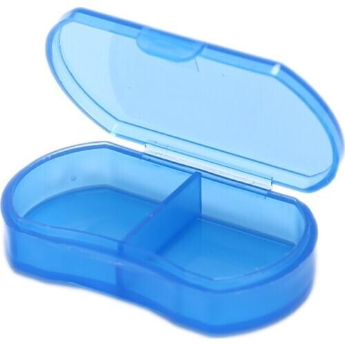 2 Grids Pill Box Container Dispenser Organizer Case For Medicines New Blue Pill Medicine Tablet Pillbox