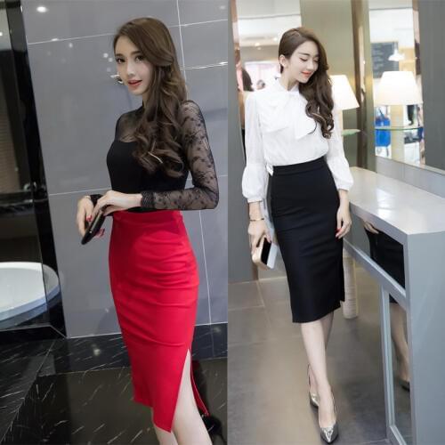 Summer Plus Size S-5xl Womens Formal Skirt High Waist Black Skirt Elegant Korean Office Women Sexy Pencil Skirts Jupe Femme