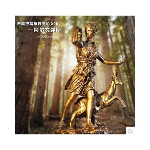 Moon goddess Artemis hunting retro crafts Home Furnishing Decor creative bar Greek myth ornament warrior Atlas statue decoration