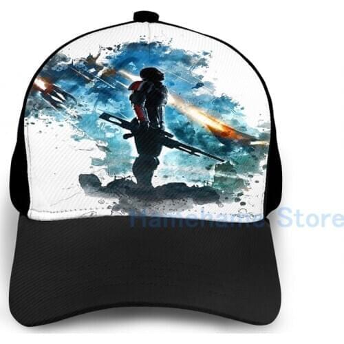 Fashion Mass Effect (2) Basketball Cap men women Graphic print black Unisex adult hat