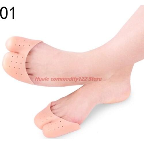 New 1Pair/2 Pcs Silicone Toe Sleeve Foot Protection Ballet Shoe High Heels Toe Pads Gel Protective Care Tool Orthopedic Massager
