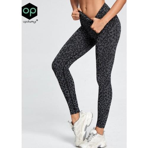 New Yoga Pants Womens Leopard Print Quick-Drying High-Waist Buttocks Tight-Fitting Running Sports Leggings Peach Fitness Pants