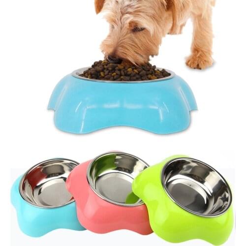 Dog Single Bowl Stainless Steel Pet Feeder Puppy Feeding Food Drinking Water Dishes Cat Tableware Food Container Pets Supplies