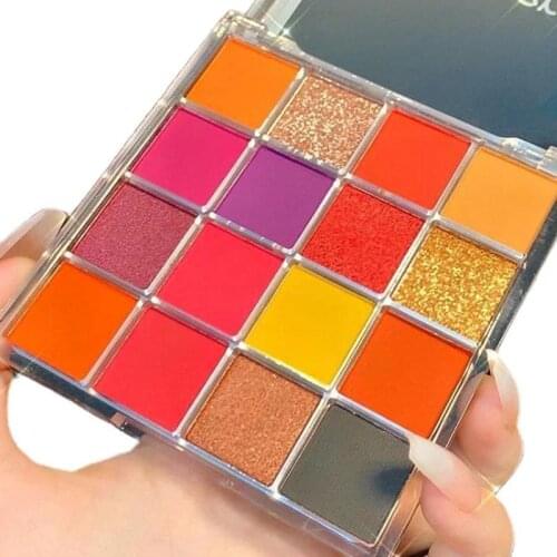 16 Color Eye Shadow Palette Colorful Artist Shimmer Glitter Matte Pigmented Powder Pressed Eyeshadow Makeup Kit