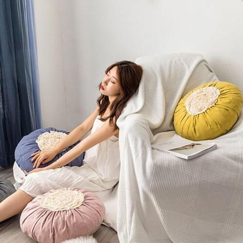 Cushion Nordic style подушка INS Lace Flower Chair pillow Thickened Buttocks Mat Can Be Removed And Washed Lovely Cushions