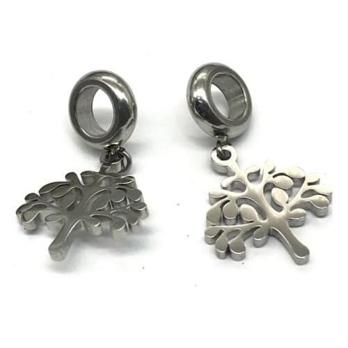 Tree of Life Pendant Charms For Women Bracelets Necklace DIY Jewelry Making Stainless steel Beads Accessories Gift