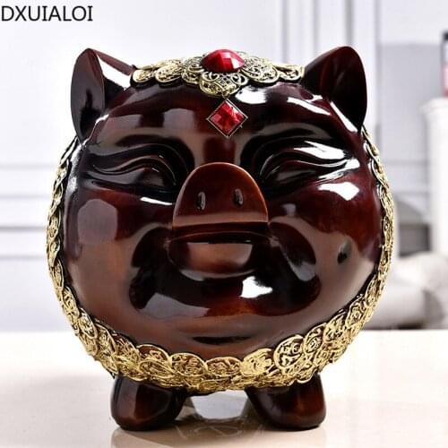 European-style resin crafts lucky pig piggy bank creative home decoration living room study entrance hall decoration DXUIALOI