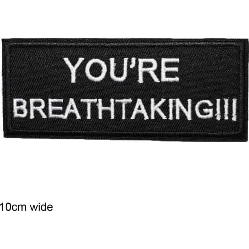 Keanu Reeves You Are Breathtaking Good Quality Inspirational Saying Letters Iron On Embroidered Clothes Patches For Clothing