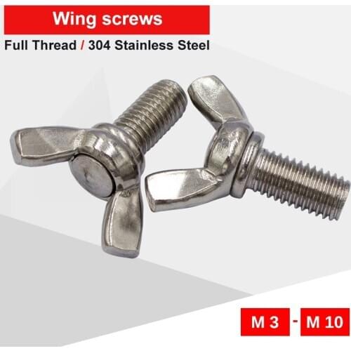 Hand Tighten Butterfly Wing Screws Sheep Horn Bolt M3/M4/M5/M6/M8/M10 304 Stainless Steel Material Full Thread For Machinery
