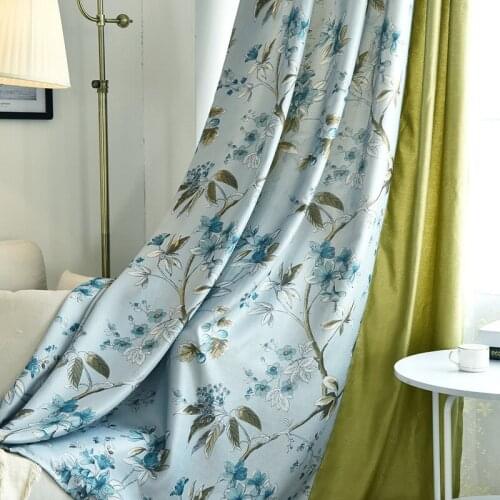 Modern Simple Printed Cotton Jacquard Curtains Light Luxury for Living Room Bedroom Wedding Room Study Curtains Tulle Custom