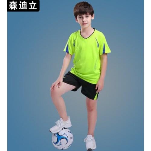 Children Football Jerseys boys and girls sports kids youth Summer training suits v-neck soccer set Soccer Jerseys Tracksuit