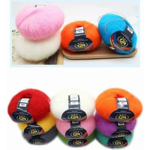 Knitting HandCraft Wool coloured Supersoft LUXURY Mohair FLUFFY 25g Thread Crochet GLOSSY Yarn Baby Soft Bulky Knitted