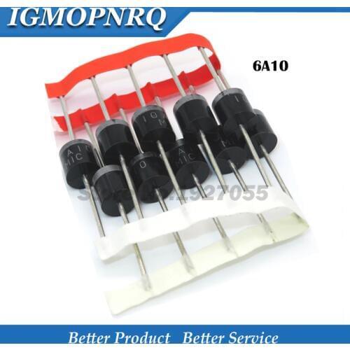 20pcs Rectifier Diode 6A 1000V R-6 6A10 NEW