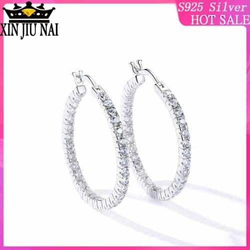 S925 sterling silver exaggerated personality temperament large round metal earrings temperament earrings hypoallergenic jewelry