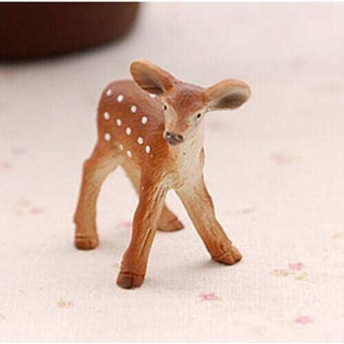 ZOCDOU 1 Piece Lively Deer Cute Deer Model Small Statue Figurine Crafts Figure Ornament Miniatures DIY