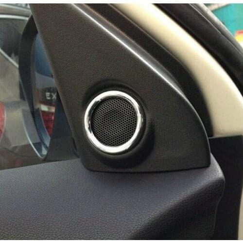 2psc /set ABS chrome trim audio ring car stickers door speaker decoration circle cover for Mitsubishi ASX 2011-2014 ,car styling